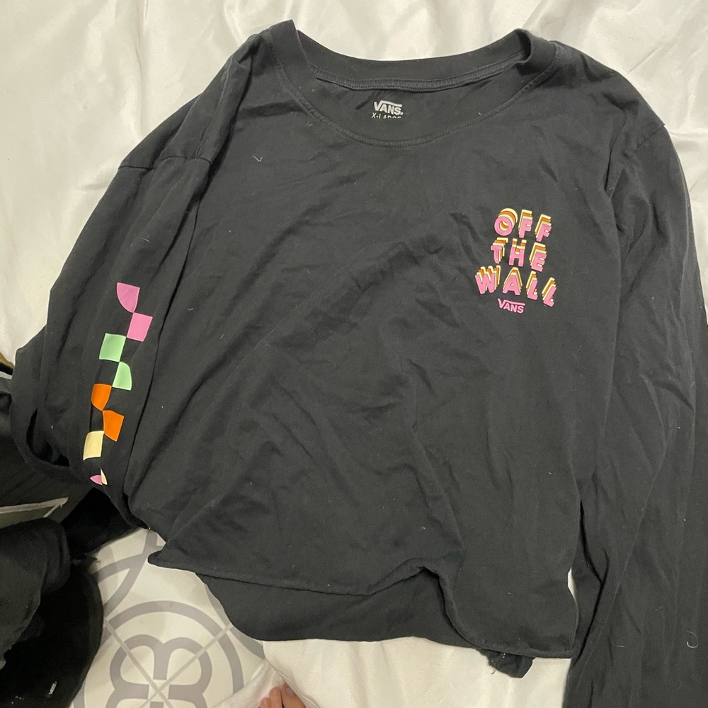 Half t shirt long sleeve vans black